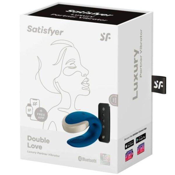 SATISFYER - DOUBLE LOVE LUXURY PARTNER VIBRATOR BLUE - Image 5