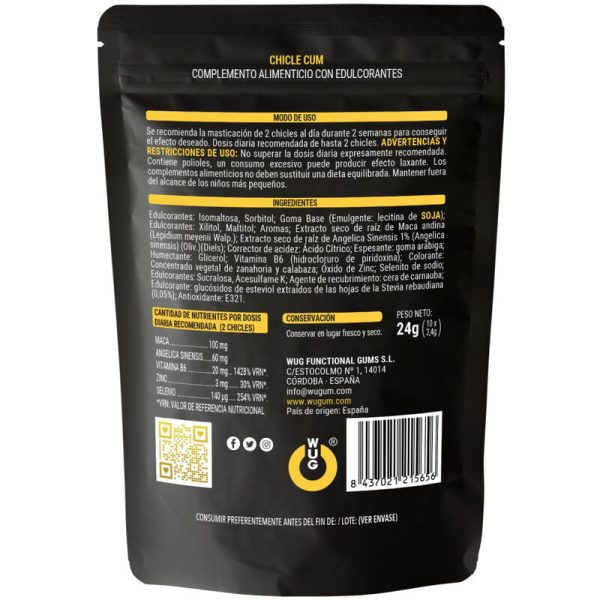 WUG SEX SENSE - CUM EJACULATION INCREASE GUM  SEMEN BANANA FLAVOR 10 UNITS - Image 2