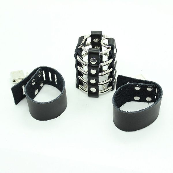 OHMAMA FETISH - PENIS CAGE WITH METAL RINGS AND LEATHER STRAPS - Image 5