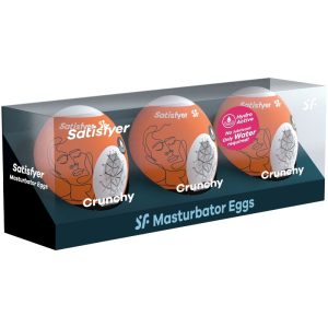 SATISFYER - 3 MASTURBATOR EGGS NAUGHTY, SAVAGE  CRUNCHY