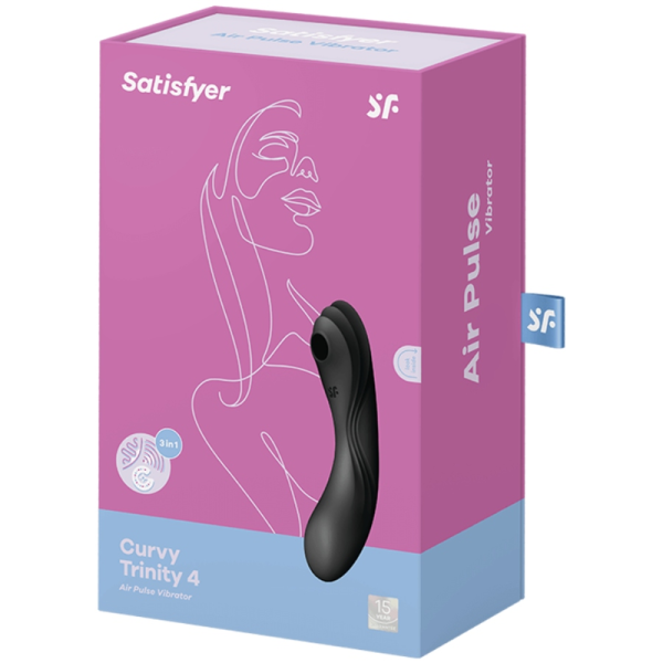 SATISFYER - CURVY TRINITY 4 AIR PULSE VIBRATOR BLACK - Image 3