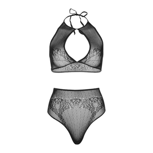 LEG AVENUE - TWO PIECES SET HALTER CROP TOP  THONG PANTY PANTY ONE SIZE - Image 5
