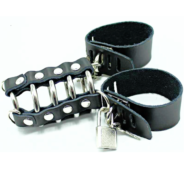 OHMAMA FETISH - PENIS CAGE WITH METAL RINGS AND LEATHER STRAPS - Image 2