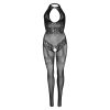 LEG AVENUE - SEAMLESS FISHNET BODYSTOCKING ONE SIZE - BLACK