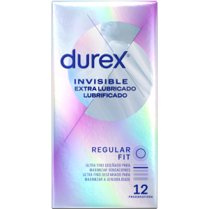 DUREX - EXTRA LUBRICATED INVISIBLE CONDOMS 12 UNITS