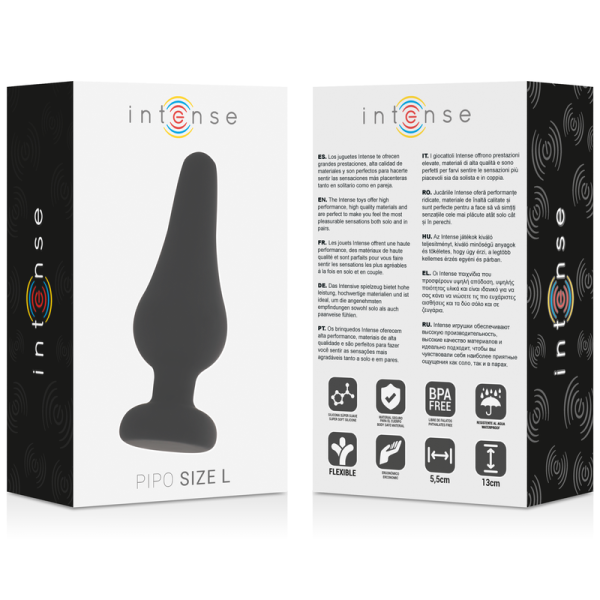INTENSE - ANAL PLUG PIPO L BLACK SILICONE 13 CM - Image 4
