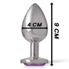 INTENSE - ALUMINUM METAL ANAL PLUG WITH VIOLET CRYSTAL SIZE L