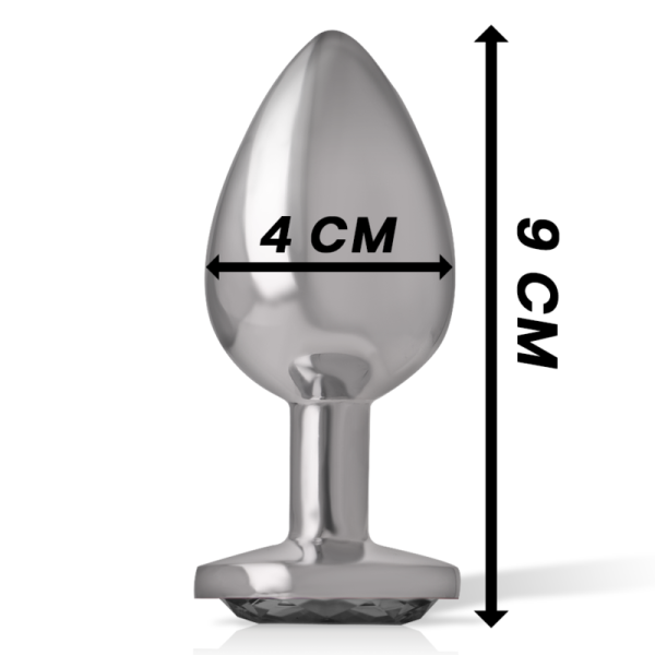 INTENSE - ALUMINUM METAL ANAL PLUG WITH BLACK GLASS SIZE L - Image 4
