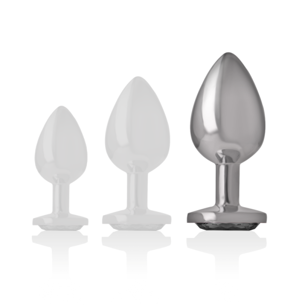 INTENSE - ALUMINUM METAL ANAL PLUG WITH BLACK GLASS SIZE L - Image 5