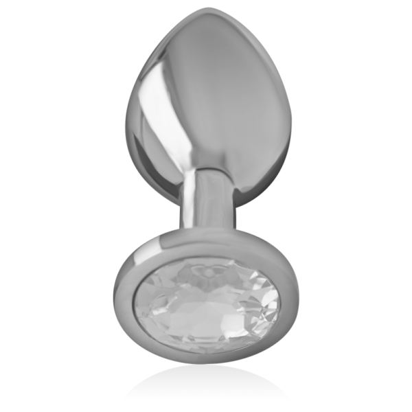 INTENSE - ALUMINUM METAL ANAL PLUG WITH SILVER CRYSTAL SIZE L - Image 2