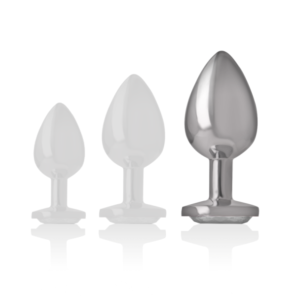 INTENSE - ALUMINUM METAL ANAL PLUG WITH SILVER CRYSTAL SIZE L - Image 5