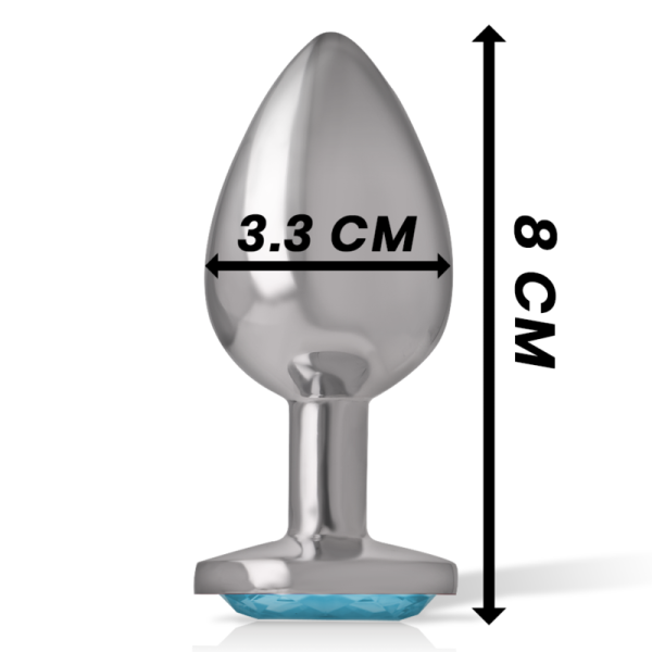 INTENSE - ALUMINUM METAL ANAL PLUG WITH BLUE GLASS SIZE M - Image 4