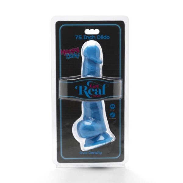 GET REAL - HAPPY DICKS 19 CM WITH BALLS BLUE - Image 2