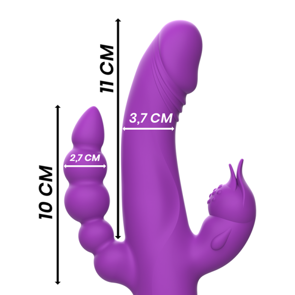 INTENSE - CASANOVA RABBIT SILICONE VIBRATOR TRIPLE MOTOR PURPLE - Image 3