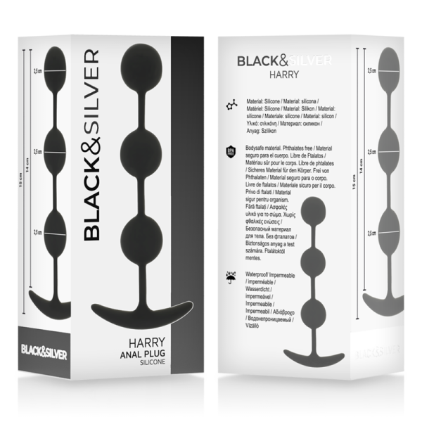 BLACKSILVER - HARRY ANAL ROSARY 3 SILICONE SPHERES 14 CM