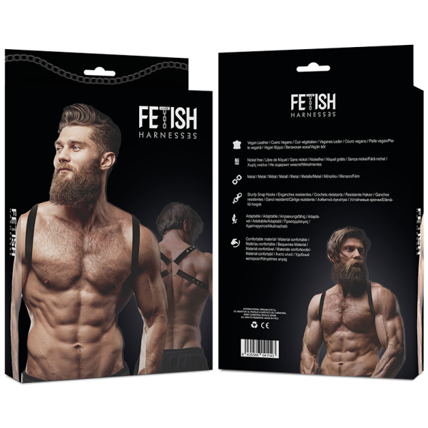 FETISH SUBMISSIVE ATTITUDE - MENS ECO-LEATHER BACK HARNESS - Image 2