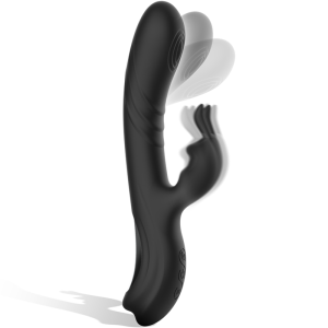 BLACKSILVER - JAMIE RECHARGEABLE SILICONE RABBIT STIMULATOR BLACK