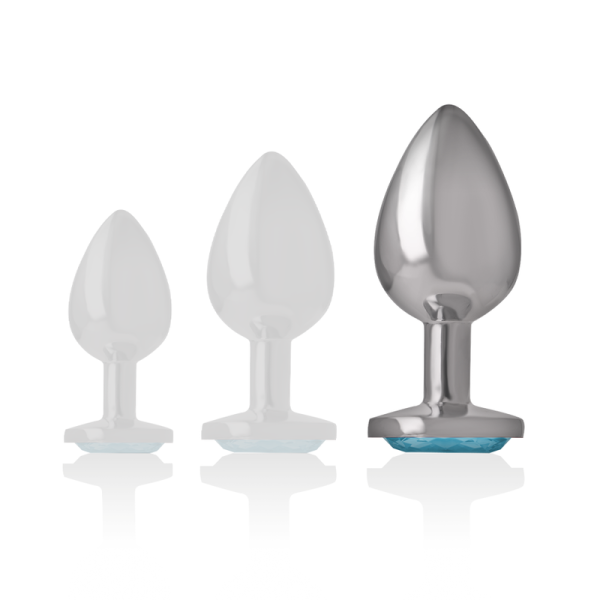 INTENSE - ALUMINUM METAL ANAL PLUG BLUE HEART SIZE L - Image 5