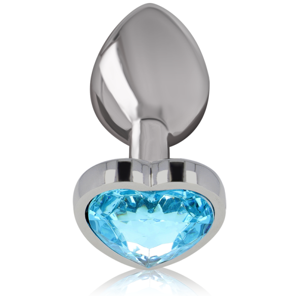 INTENSE - ALUMINUM METAL ANAL PLUG BLUE HEART SIZE L - Image 2