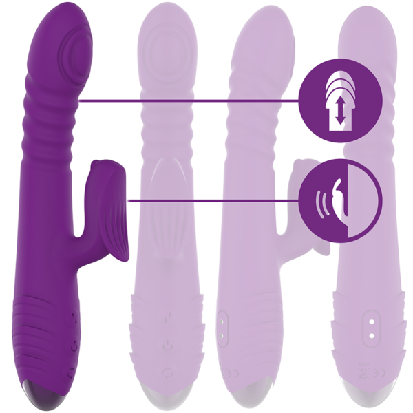 INTENSE - IGGY MULTIFUNCTION RECHARGEABLE VIBRATOR UP  DOWN WITH CLITORAL STIMULATOR PURPLE - Image 2