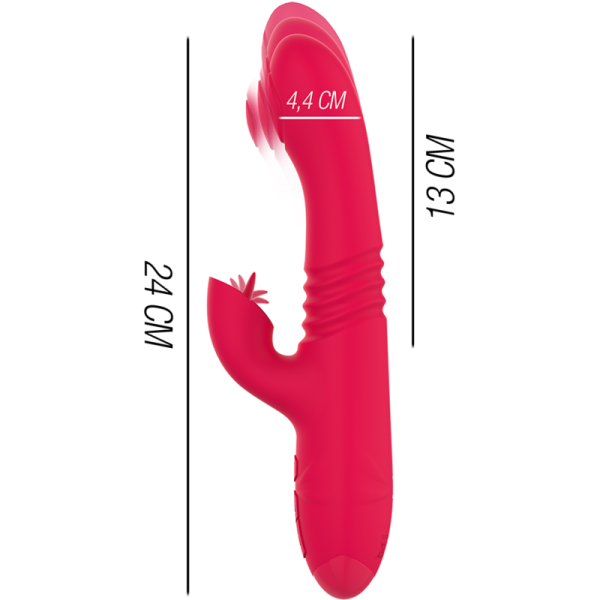 INTENSE - DUA MULTIFUNCTION RECHARGEABLE UP  DOWN VIBRATOR WITH RED TONGUE - Image 3
