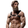 FETISH SUBMISSIVE ATTITUDE - MENS ECO-LEATHER CHEST HARNESS WITH STUDS