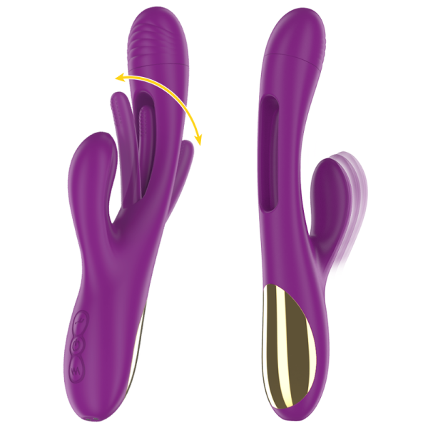 INTENSE - APOLO RECHARGEABLE MULTIFUNCTION VIBRATOR 7 VIBRATIONS WITH SWINGING MOTION PURPLE - Image 2