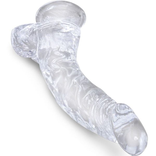 KING COCK - CLEAR REALISTIC CURVED PENIS WITH BALLS 16.5 CM TRANSPARENT - Image 2