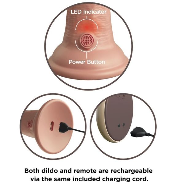 KING COCK - ELITE REALISTIC DILDO VIBRATOR  SILICONE REMOTE CONTROL 23 CM - Image 3