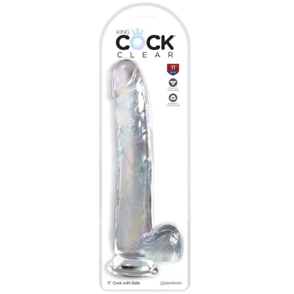 KING COCK - CLEAR DILDO WITH TESTICLES 24.8 CM TRANSPARENT - Image 2
