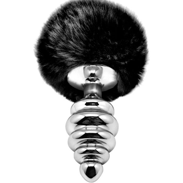ALIVE - ANAL PLEASURE PLUG SPIRAL METAL FLUFFY BLACK SIZE M - Image 2