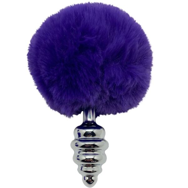 ALIVE - ANAL PLEASURE PLUG SPIRAL METAL FLUFFY DARK VIOLET SIZE M - Image 2
