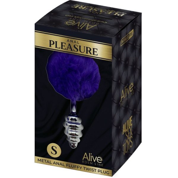 ALIVE - ANAL PLEASURE PLUG SPIRAL METAL FLUFFY DARK VIOLET SIZE S - Image 5