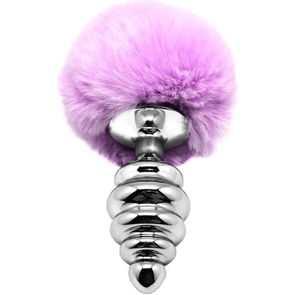 ALIVE - ANAL PLEASURE PLUG SPIRAL METAL FLUFFY VIOLET SIZE L - Image 2