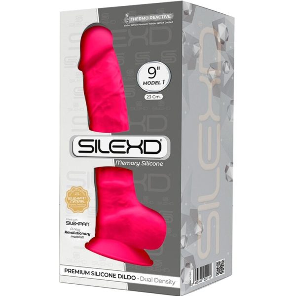 SILEXD - MODEL 1 REALISTIC PENIS PREMIUM SILEXPAN SILICONE FUCHSIA 23 CM - Image 3