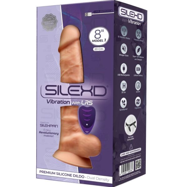 SILEXD - MODEL 1 REALISTIC PENIS VIBRATOR SILICONE PREMIUM SILEXPAN REMOTE CONTROL 20 CM - Image 3