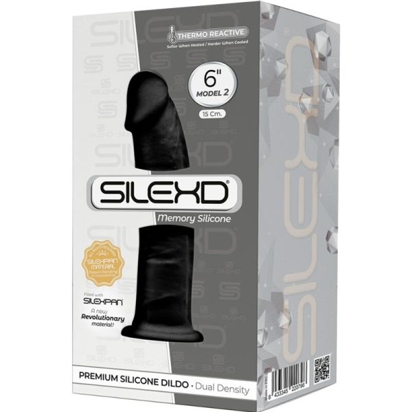SILEXD - MODEL 2 REALISTIC PENIS PREMIUM SILEXPAN SILICONE BLACK 15 CM - Image 3