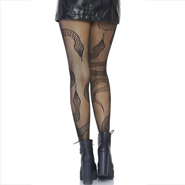 LEG AVENUE - STOCKINGS NET SNAKES BLACK - Image 2