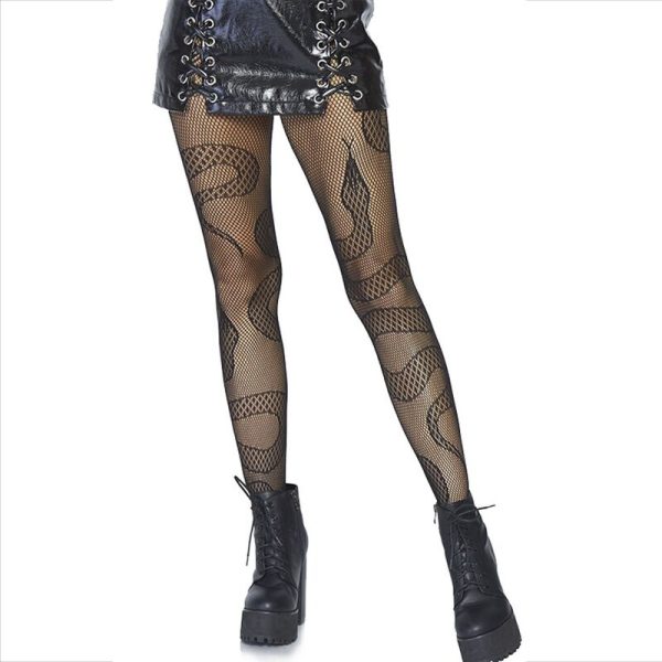 LEG AVENUE - STOCKINGS NET SNAKES BLACK - Image 3