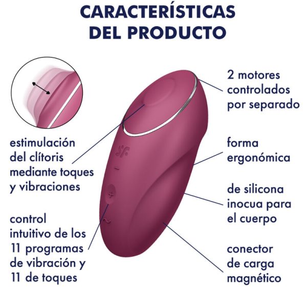 SATISFYER - TAP  CLIMAX 1 VIBRADOR LAY-ON ROJO - Image 5