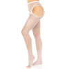 LEG AVENUE - CROTCHLESS NET STOCKINGS WHITE