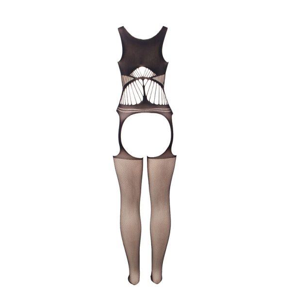 SUBBLIME - 951900 FISHNET CROTCHLESS BODYSTOCKING WITH CUP AND OPEN SHOULDERS BLACK ONE SIZE - Image 4