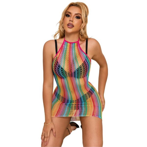 SUBBLIME - 952341 RAINBOW FISHNET DRESS ONE SIZE - Image 3