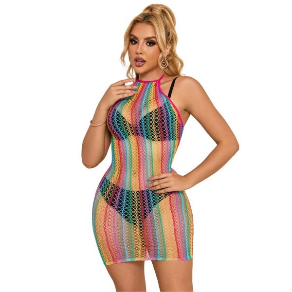 SUBBLIME - 952341 RAINBOW FISHNET DRESS ONE SIZE - Image 4