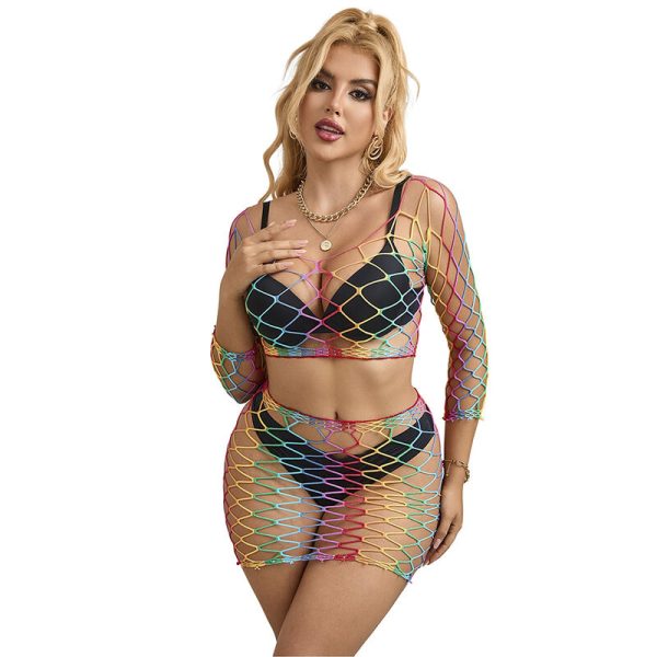 SUBBLIME - 952440 2-PIECE FISHNET SET LONG SLEEVE RAINBOW ONE SIZE - Image 5