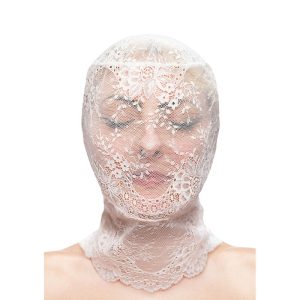 NS NOVELTIES - FETISH  FASHION LACE HOOD WHITE