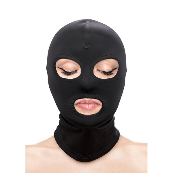 NS NOVELTIES - FETISH  FASHION EYES AND MOUTH HOOD NYLON BLACK