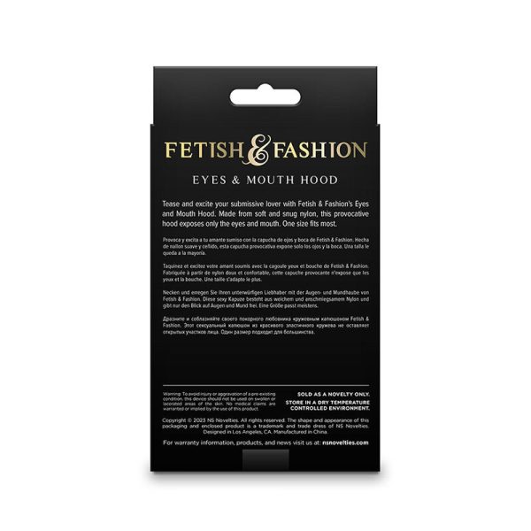 NS NOVELTIES - FETISH  FASHION EYES AND MOUTH HOOD NYLON BLACK - Image 2