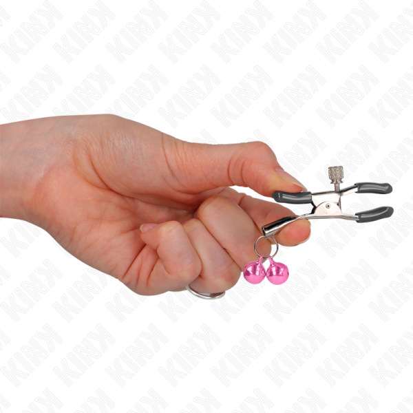 KINK - DOUBLE BELL NIPPLE CLAMP PINK 6 CM - Image 4