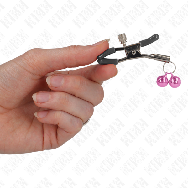 KINK - DOUBLE BELL NIPPLE CLAMP PINK 6 CM - Image 3